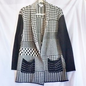Violet B. Black/White Cardigan Long-sleeve, sz M